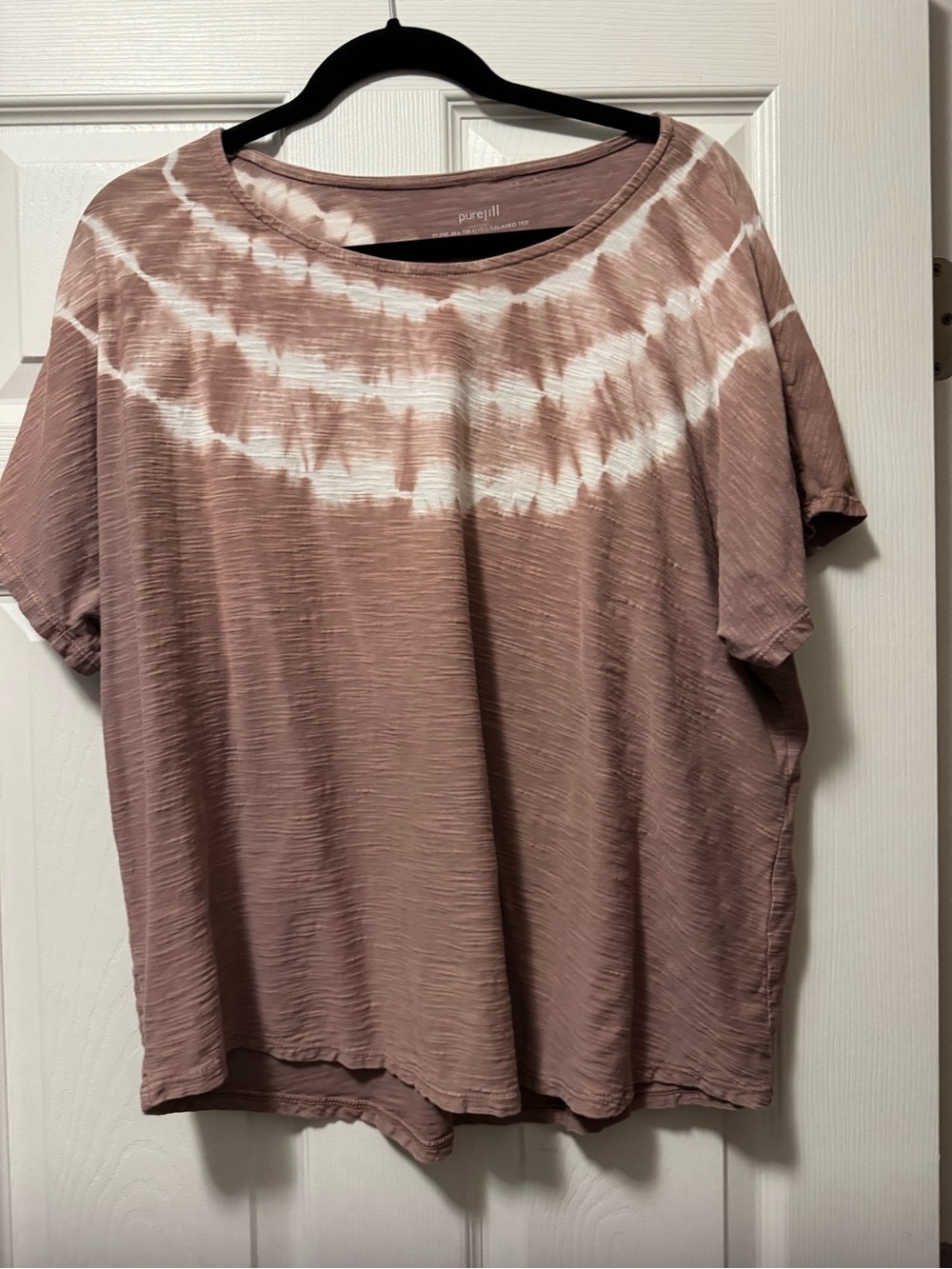 J. Jill Mauve-Rose Short Sleeve Tie-Dye Tee